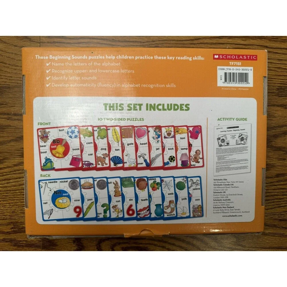 Scholastic Learning Puzzles Beginning‎ Sounds Ages 5+